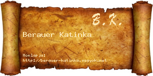 Berauer Katinka névjegykártya